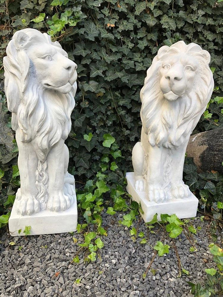 Mooie zittende leeuw, polystone-beeld-leeuw-rechts - Afbeelding 6