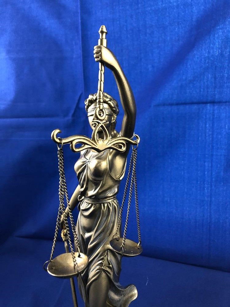 Prachtig beeld van Justitia, brons-look-justitia - beeld - Afbeelding 4