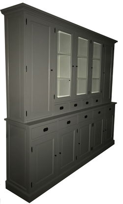 Buffetkast grijs met dichte zijdeuren 265 x 235cm