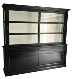 Buffetkast Montfoort 2 zwart - wit 240 x 50/40 x 220cm