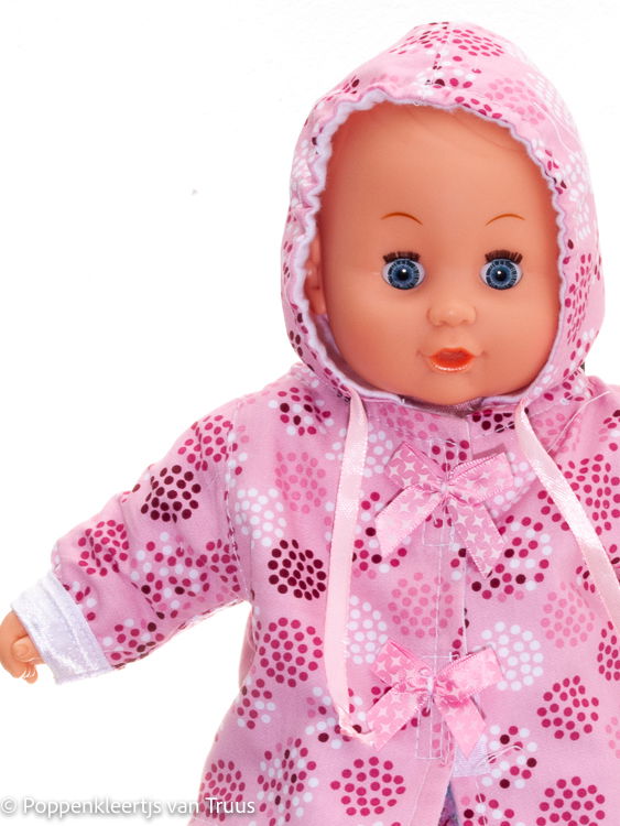 Popje 28 cm Jasje roze/cirkels/stipjes - Afbeelding 2