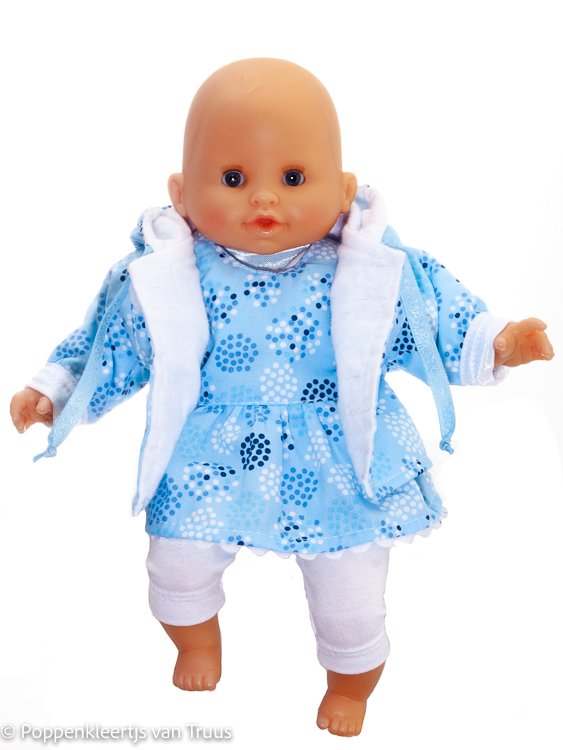 Corolle 30 cm Jasje blauw/cirkels/stipjes - Afbeelding 3