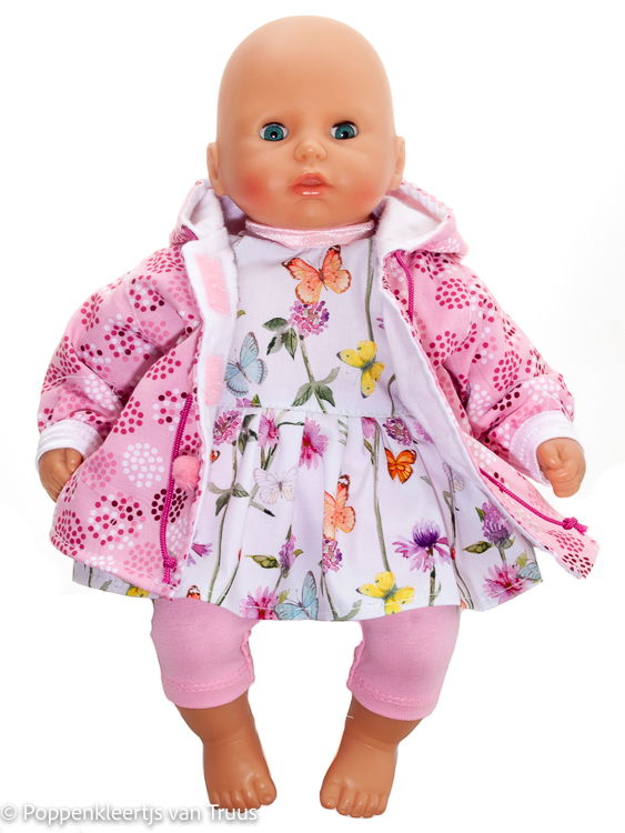 Annabel 36 cm Jasje roze/cirkels/stipjes - Afbeelding 3
