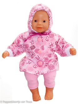 Chou Chou 36 cm Jasje roze/cirkels/stipjes