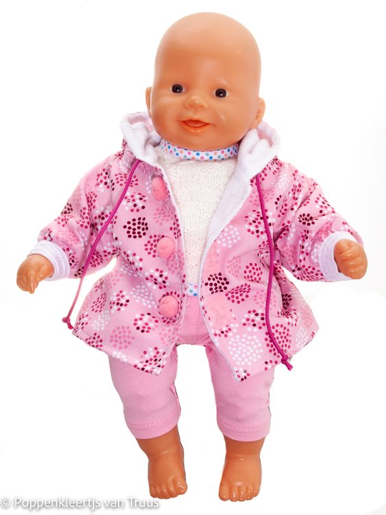 Chou Chou 36 cm Jasje roze/cirkels/stipjes - Afbeelding 3