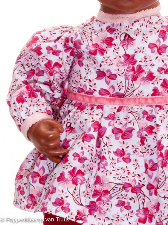 Annabel 46 cm Jurksetje bloem/roze/wit - Afbeelding 2