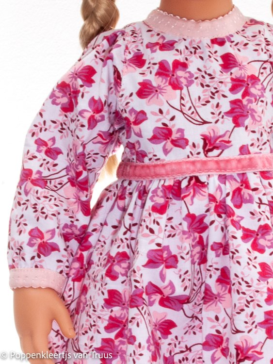 Götz pop Hannah 48/50 cm Jurksetje bloem/roze/wit - Afbeelding 2