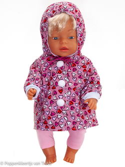 Baby Born 43 cm Jasje roze/hartjes/rood/wit
