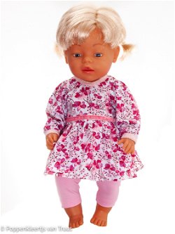 Baby Born 43 cm Jurksetje bloem/roze/wit