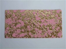 Versierwas vel 10 x 20 cm GOUD met ROZE