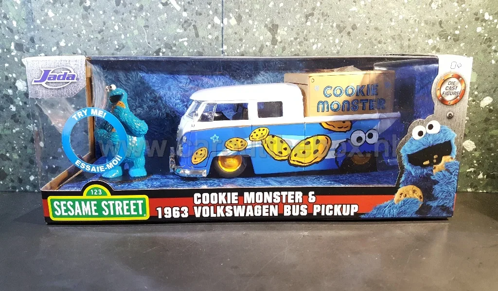 VW T1 panel pickup COOKIE MONSTER 1:24 Jada - Afbeelding 4