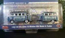 VW volkswagen 15 window & trailer PAN AM 1:64 M2