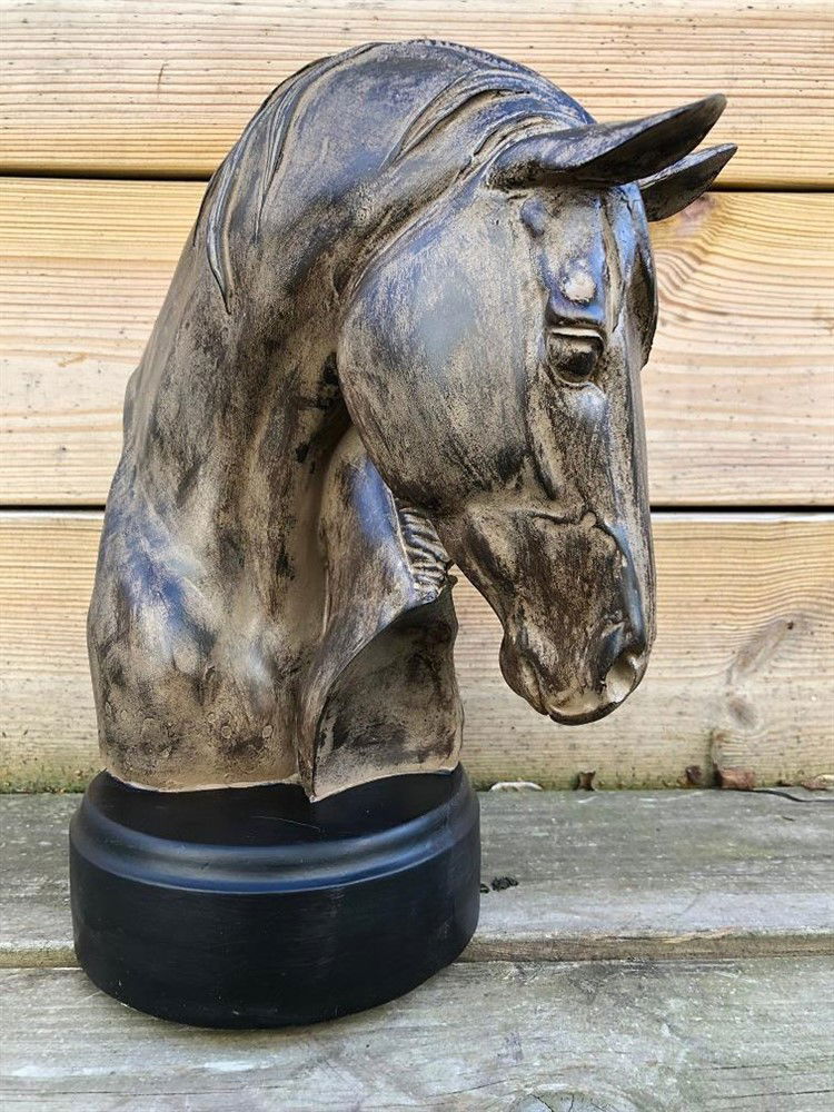 Sculptuur van paard met veulen-woodlook-paard - Afbeelding 5