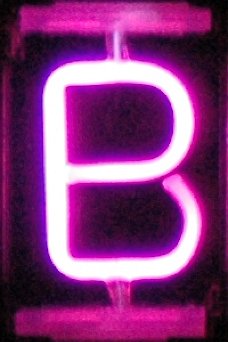 neonverlichting letter B roze