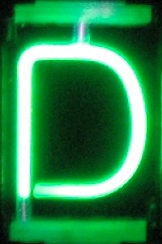 neonverlichting letter D groen - 0