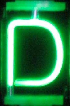 neonverlichting letter D groen
