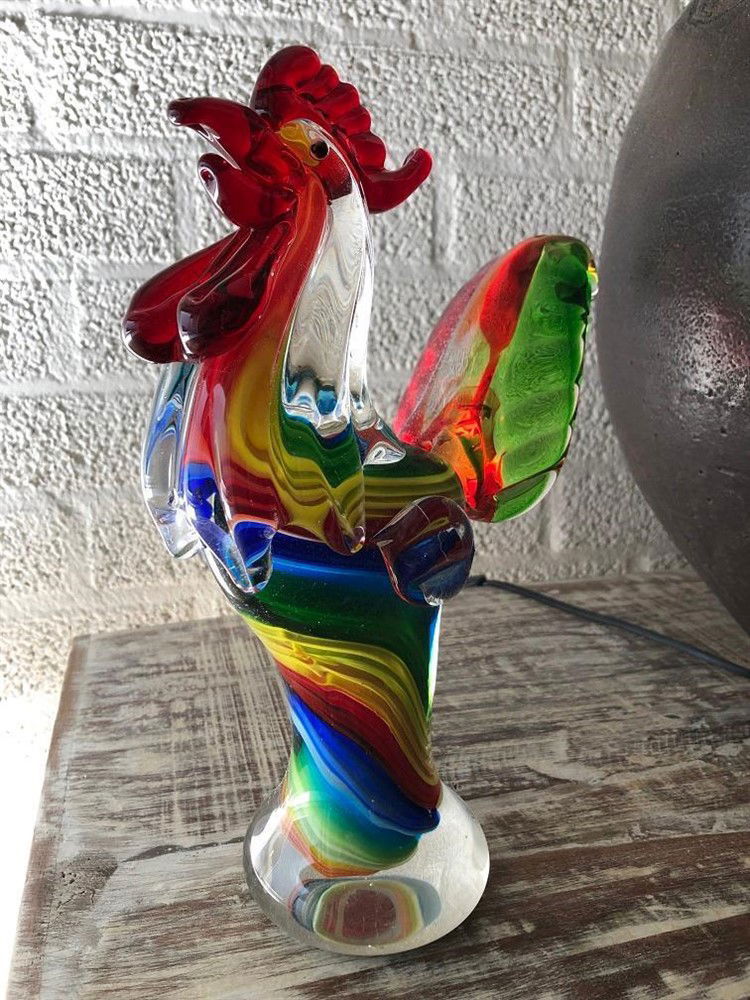 Glasgeblazen haan, fascinerend mooi vakwerk-haan-glas - Afbeelding 2