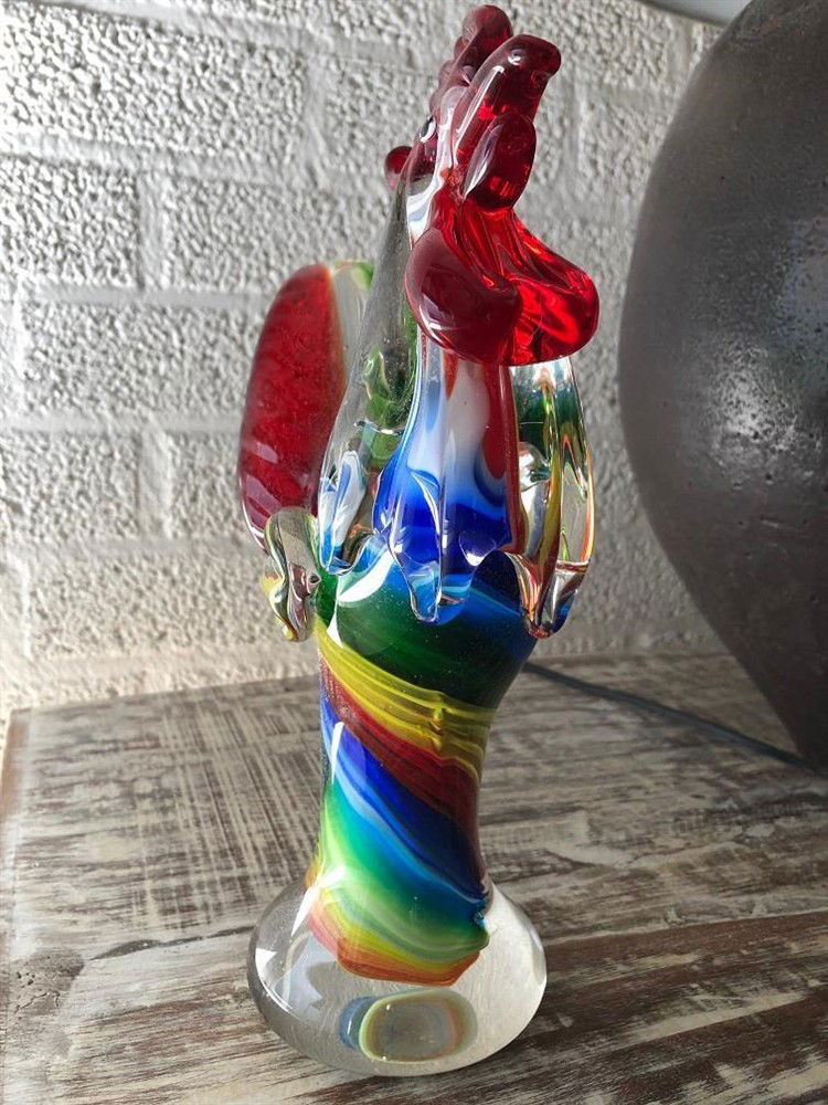 Glasgeblazen haan, fascinerend mooi vakwerk-haan-glas - Afbeelding 3