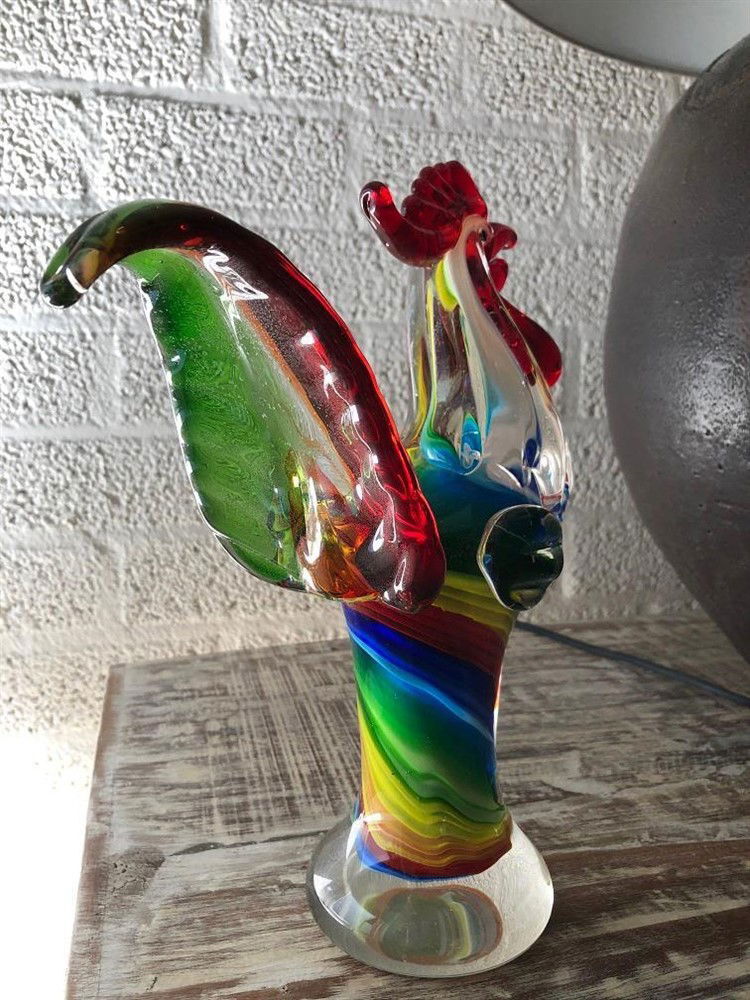 Glasgeblazen haan, fascinerend mooi vakwerk-haan-glas - Afbeelding 6