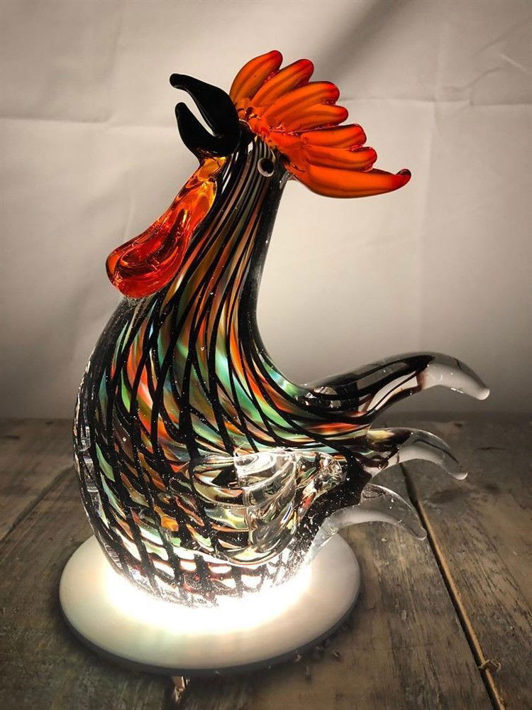 Haan geheel van glas, super mooi kunstwerk-glas-haan - nr. 1