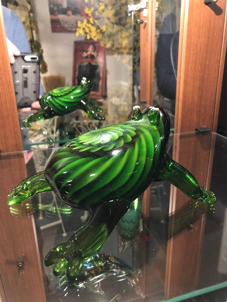 Mooie glazen kikker, geheel in kleur -kikker-glas - Afbeelding 3