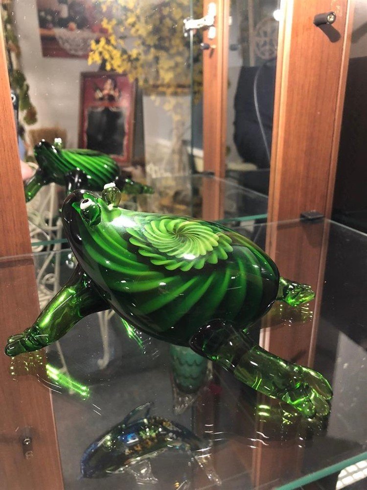 Mooie glazen kikker, geheel in kleur -kikker-glas - Afbeelding 5