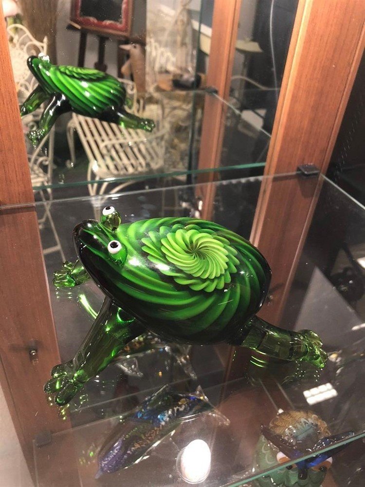 Mooie glazen kikker, geheel in kleur -kikker-glas - Afbeelding 6
