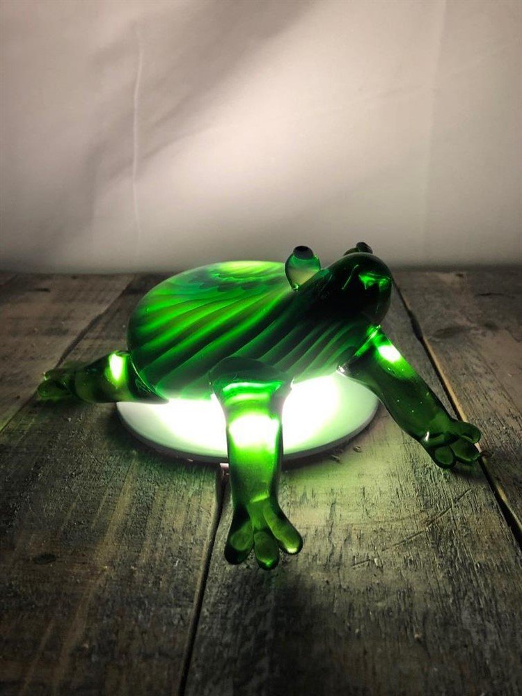 Mooie glazen kikker, geheel in kleur -kikker-glas - Afbeelding 7