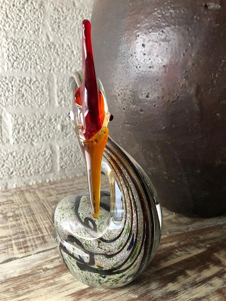Prachtige glas-geblazen zwaan, vol in kleur-zwaan-glas - Afbeelding 2