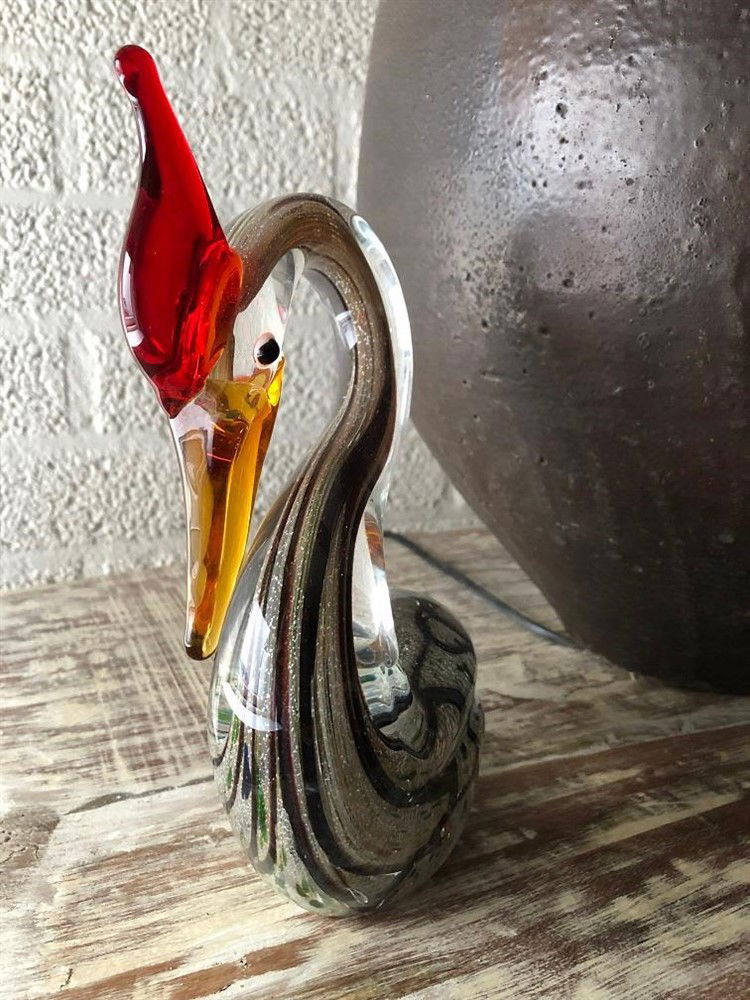 Prachtige glas-geblazen zwaan, vol in kleur-zwaan-glas - Afbeelding 3