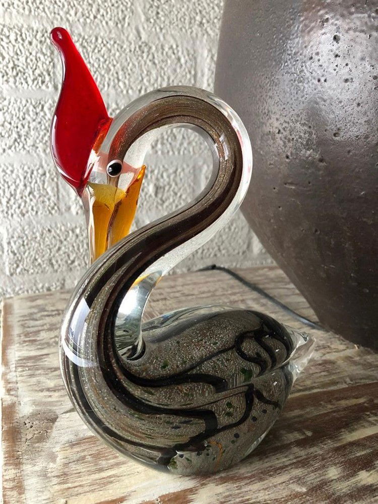 Prachtige glas-geblazen zwaan, vol in kleur-zwaan-glas - Afbeelding 4