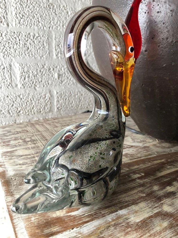 Prachtige glas-geblazen zwaan, vol in kleur-zwaan-glas - Afbeelding 7