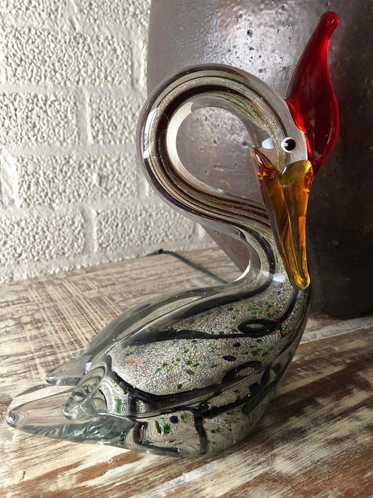 Prachtige glas-geblazen zwaan, vol in kleur-zwaan-glas - Afbeelding 8
