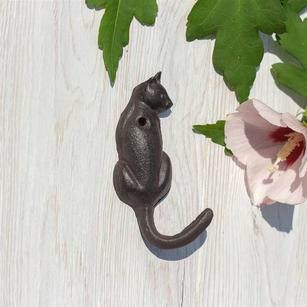 Haak met een kat, handdoek-kledingkat-poes-kapstok- - nr. 1
