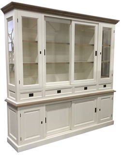Buffetkast Hedel wit met eiken lijsten 225 x 50/40 x 225