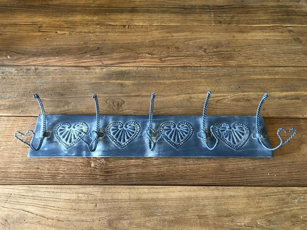 Kapstok element "love" zink, 5 haaks-ophanging handoek - nr. 1