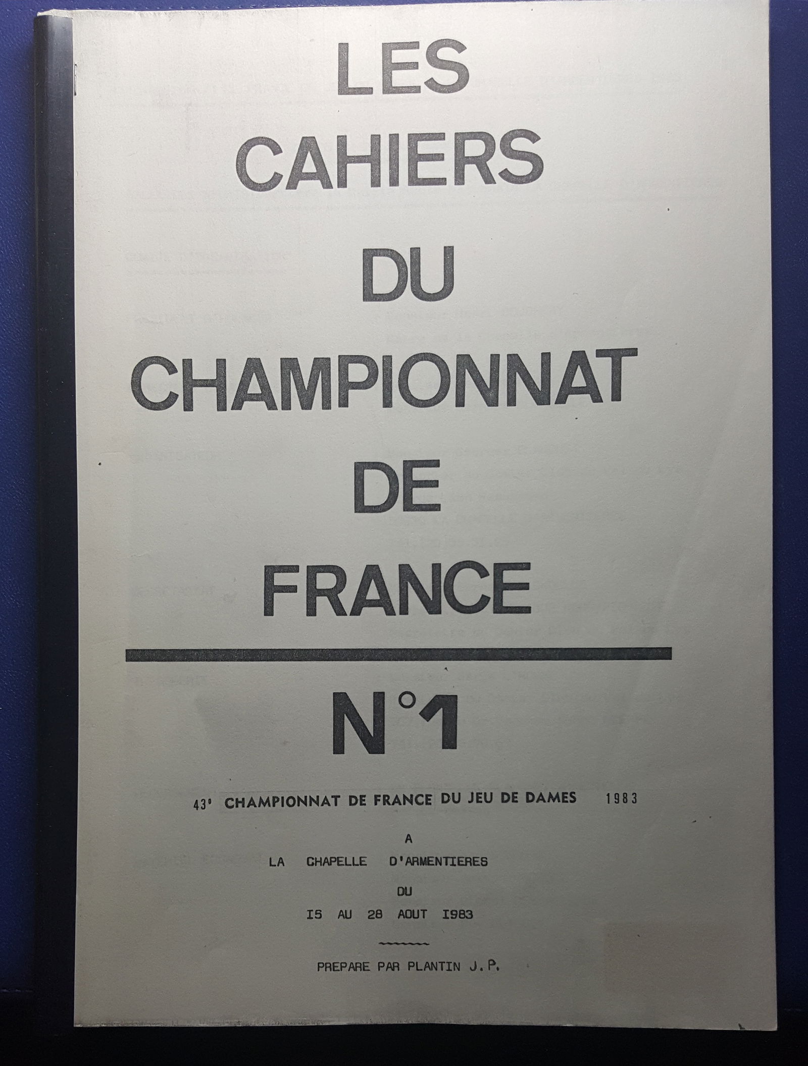 Les Cahiers du Championnat de France, no1 - nr. 1
