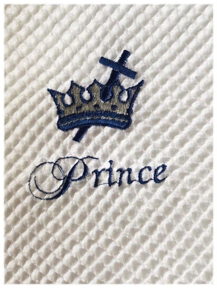 Gratis naam deken doopkleed geboorte cadeau Prince/tekst - Afbeelding 2