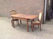 Eetkamerset - tafel + 4 beklede stoelen - 1 - Thumbnail