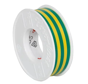 pvc isolatie tape geel - groen 10 meter - 0