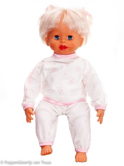 Pop 38 cm Roze beertjes pyjama