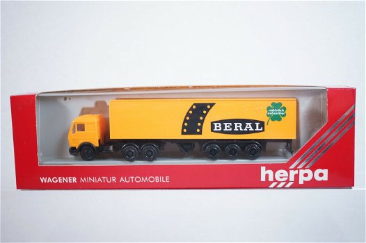 1:87 Herpa Mercedes Benz truck & trailer Beral promo - 0