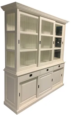 Buffetkast wit - wit geschuurd Borne 205 x 50/40 x 220cm