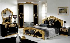 Sale Slaapkamer klassiek Italiaanse hoogglans Toscana zwart goud 7