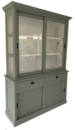 Buffetkast Elst Engels groen - wit 160 x 50/40 x 220