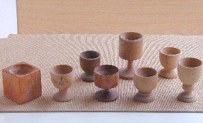 5 houten eierdoppen in diverse uitvoering [WA025] - 0