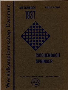 Matchboek WK dammen 1937 Raichenbach Springer
