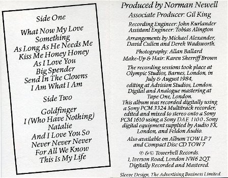 Shirley Bassey I Am What I Am 15 nrs cassette 1984 als NIEUW - 2