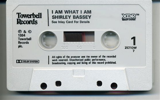 Shirley Bassey I Am What I Am 15 nrs cassette 1984 als NIEUW - 3