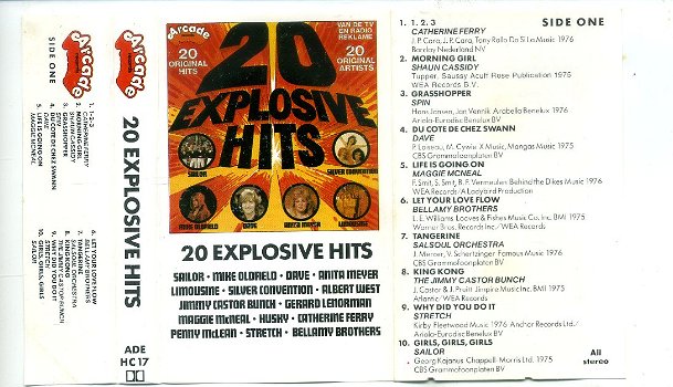 20 Explosive Hits cassette 1976 ZGAN - 1